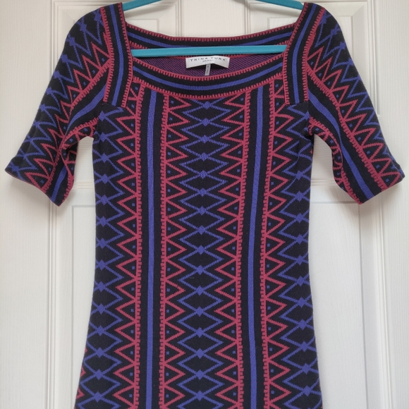 Trina Turk Milies Sweater Dress Geometric Print Size Small - Picture 3 of 7